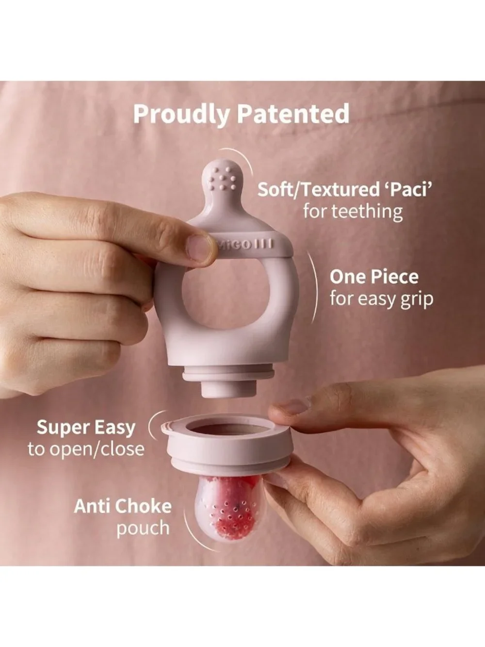 Baby Food Feeder & Breastmilk Popsicle Mold Set - Silicone Teether & Pacifier
